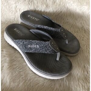 Siketu Thong Sandal Flat Women's Size 7 Gray Comfort